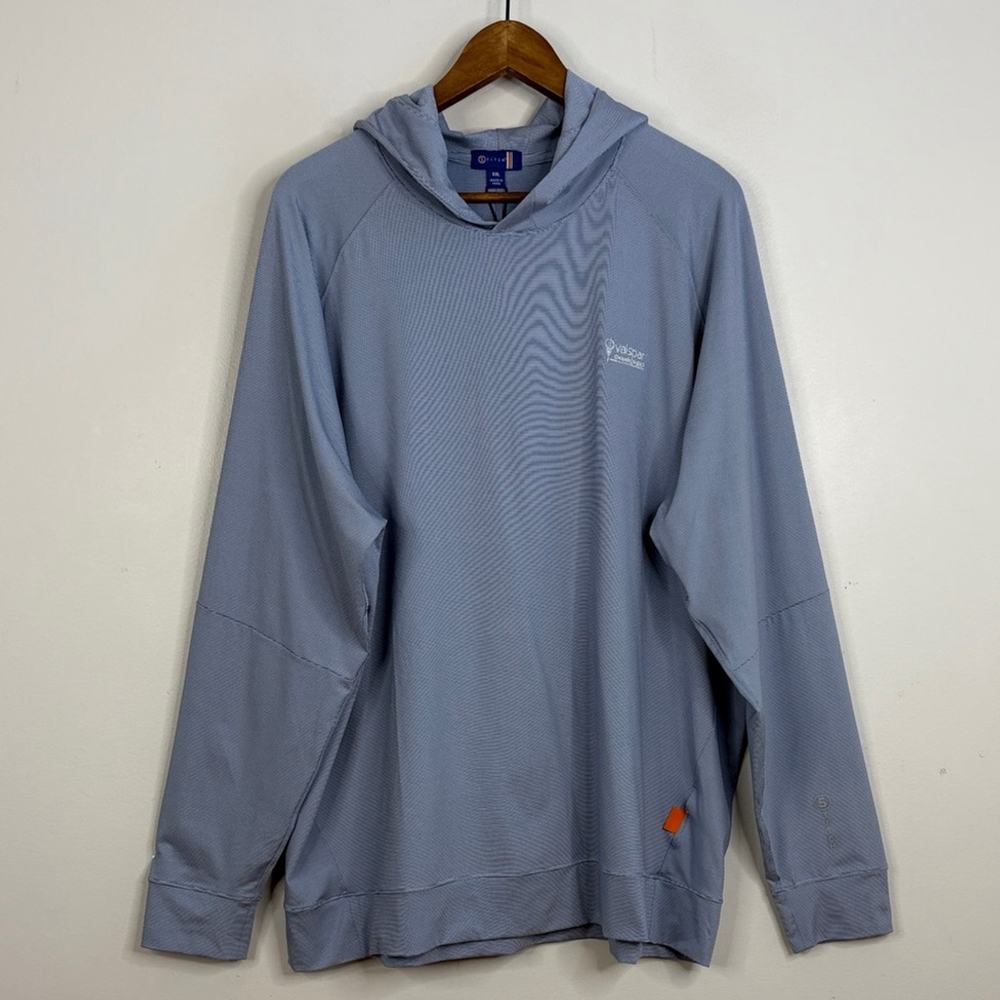 New Stitch Golf Scout Hoodie Mens XXL Blue White Micro Stripe Oslo Long Sleeve